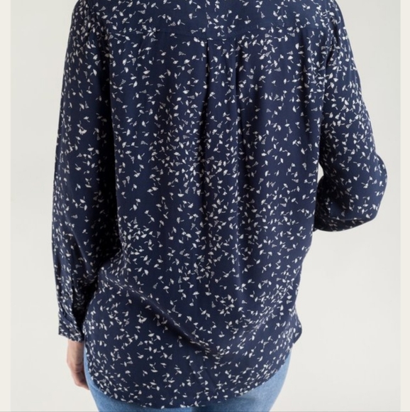 Ganni Barra Crepe Shirt in Total Eclipse size EU 34/ US XS - Picture 3 of 12